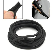 3m 5mm black wrap braided cable sleeve general wire pipe hose wiring protection flexible nylon heat insulation sleeve