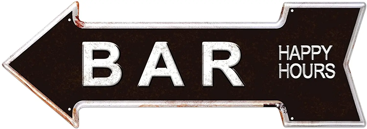 

Bar Signs Retro Arrow Embossed Metal Signs for Wall Decoration