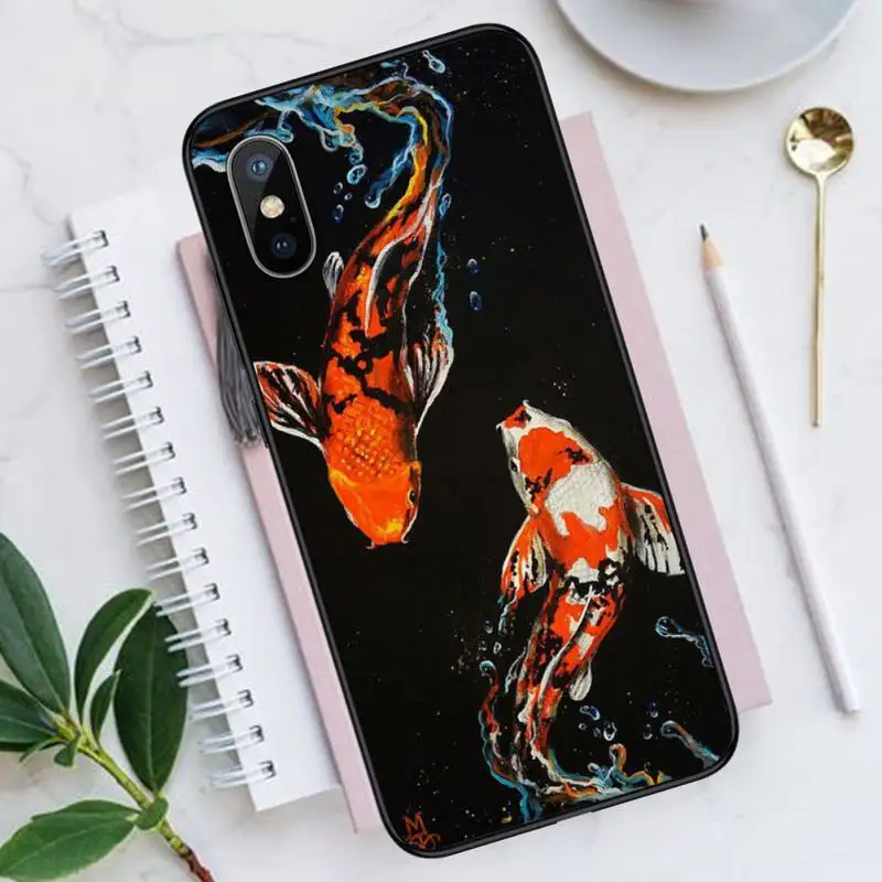 

Chinese Koi Fishes animal Phone Cases for iPhone 11 12 pro XS MAX 8 7 6 6S Plus X 5S SE 2020 XR Luxury brand shell funda coque