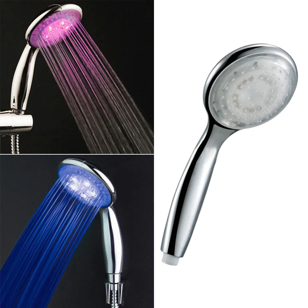 

LED Multi-color Water Sprinkler Head Small Booster for Hotel Bathroom(Temperature Control)