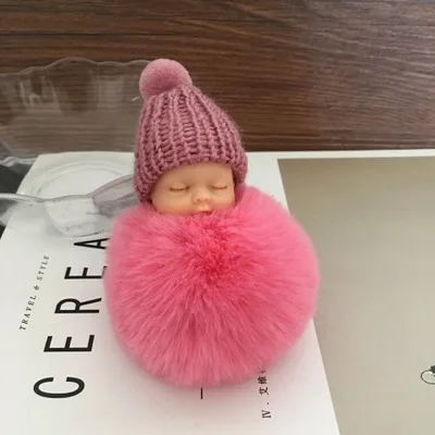 05 Милый цветок шляпа Спящая кукла брелок плюшевая кукла игрушки дети девочки подарок Juguetes искусственный шарик из меха кролика на сумку украшение кулон - Цвет: 05