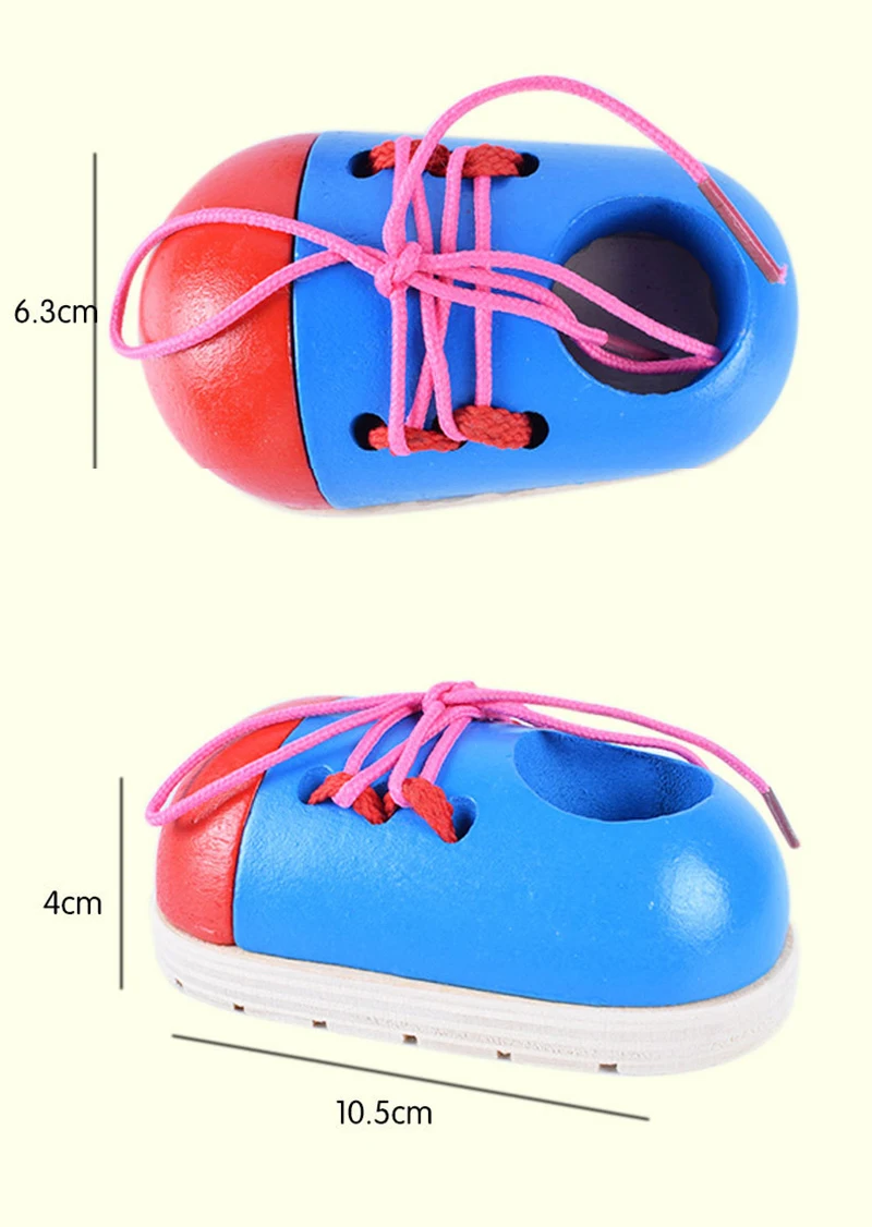 

Puzzle Wooden Toys Threading Games Children Lace Tying Creative Exercise Thread Rope Toys Montessori Early Education Baby Toys