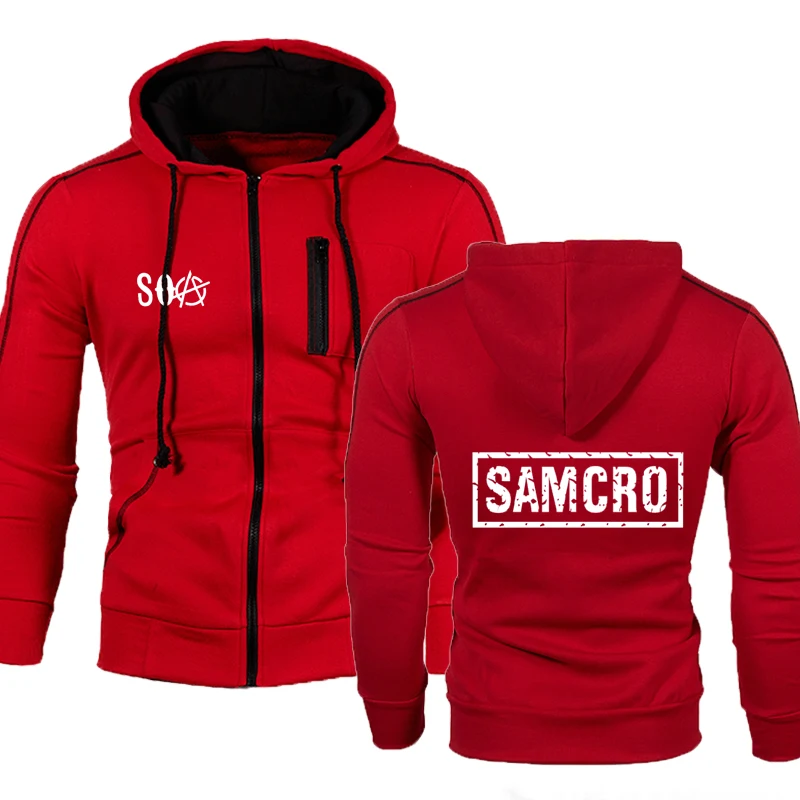 Мужская спортивная одежда SOA Sons of анархия the child new Fashion SAMCRO худи на молнии