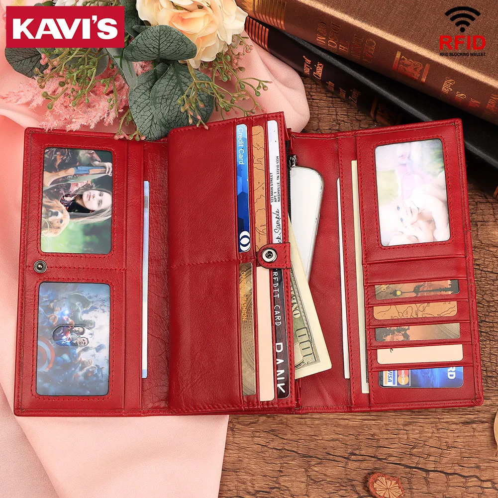 Женский кошелек из натуральной кожи удобный длинный для монет с отделением карт