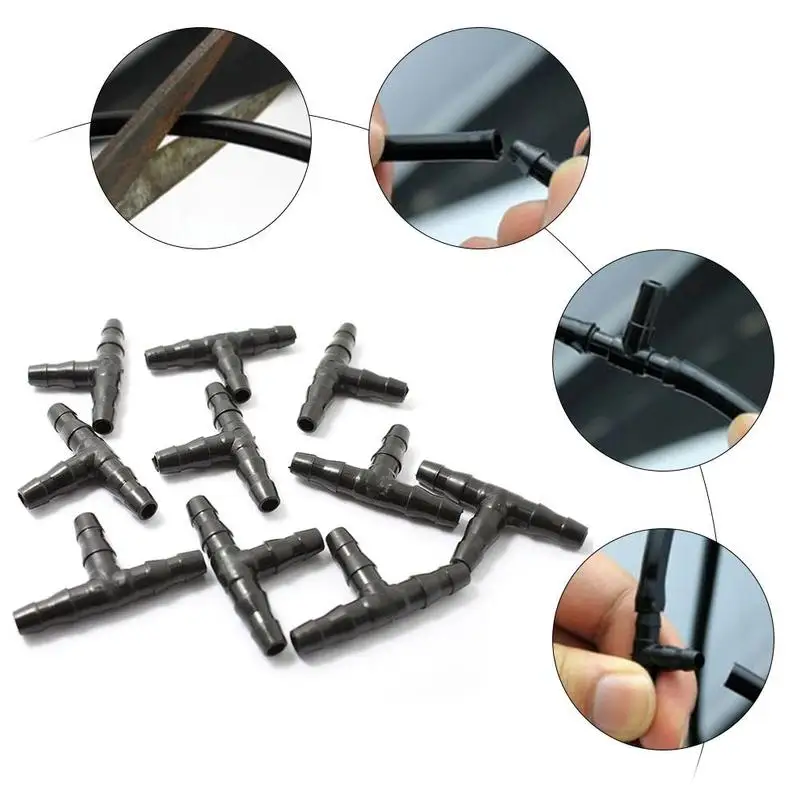 10 шт. замок Тройник Разъем 1/4 дюймовый шланг для сада соединитель газона разъем