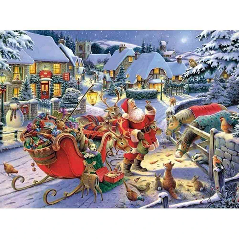 

5D DIY Full Square Round Resin Diamond Painting Santa Claus Cross Stitch Embroidery Mosaic New Arrival Home Wall Decoration