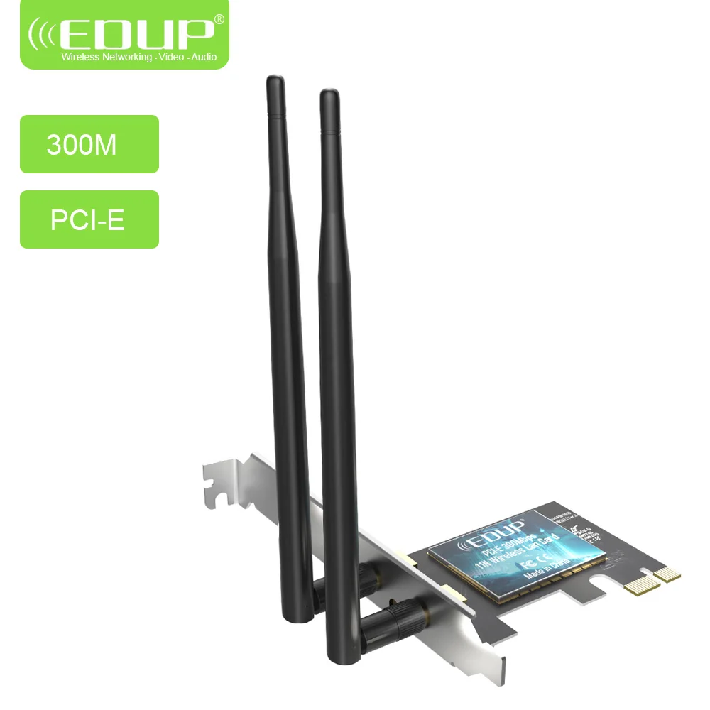 EDUP Беспроводной сетевой адаптер 300 Мбит/с 2 4 ГГц PCI E Wi Fi кард сетевая карта 802.11n для