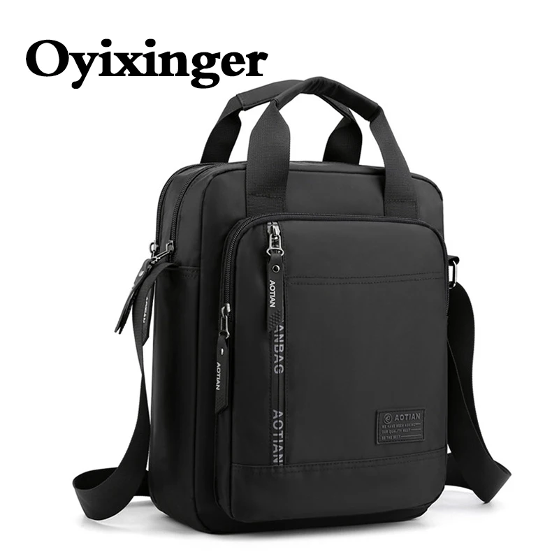 

OYIXINGER Men's Shoulder Bags Mens Cross Body Bag Document Man Messenger Briefcase Male Business Handbags For A4 Magazine IPad