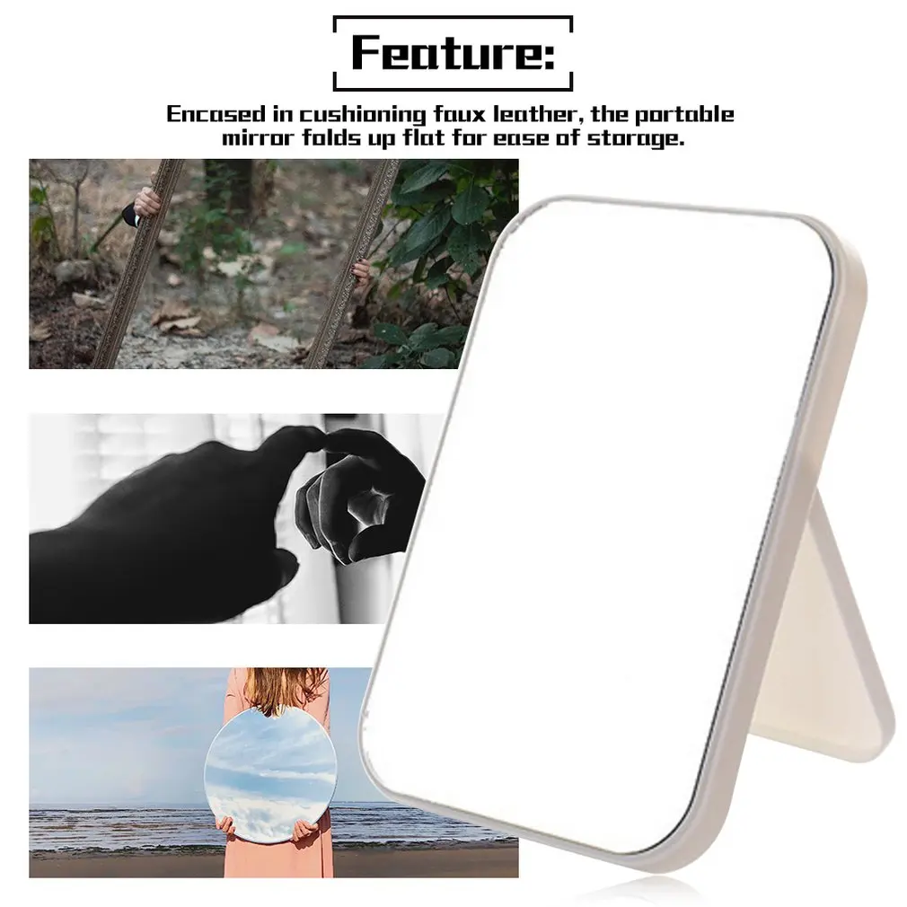 

Makeup Mirror Desktop Vanity Mirror Large Folding Portable Square Colorful Princess Makeup Mirrors