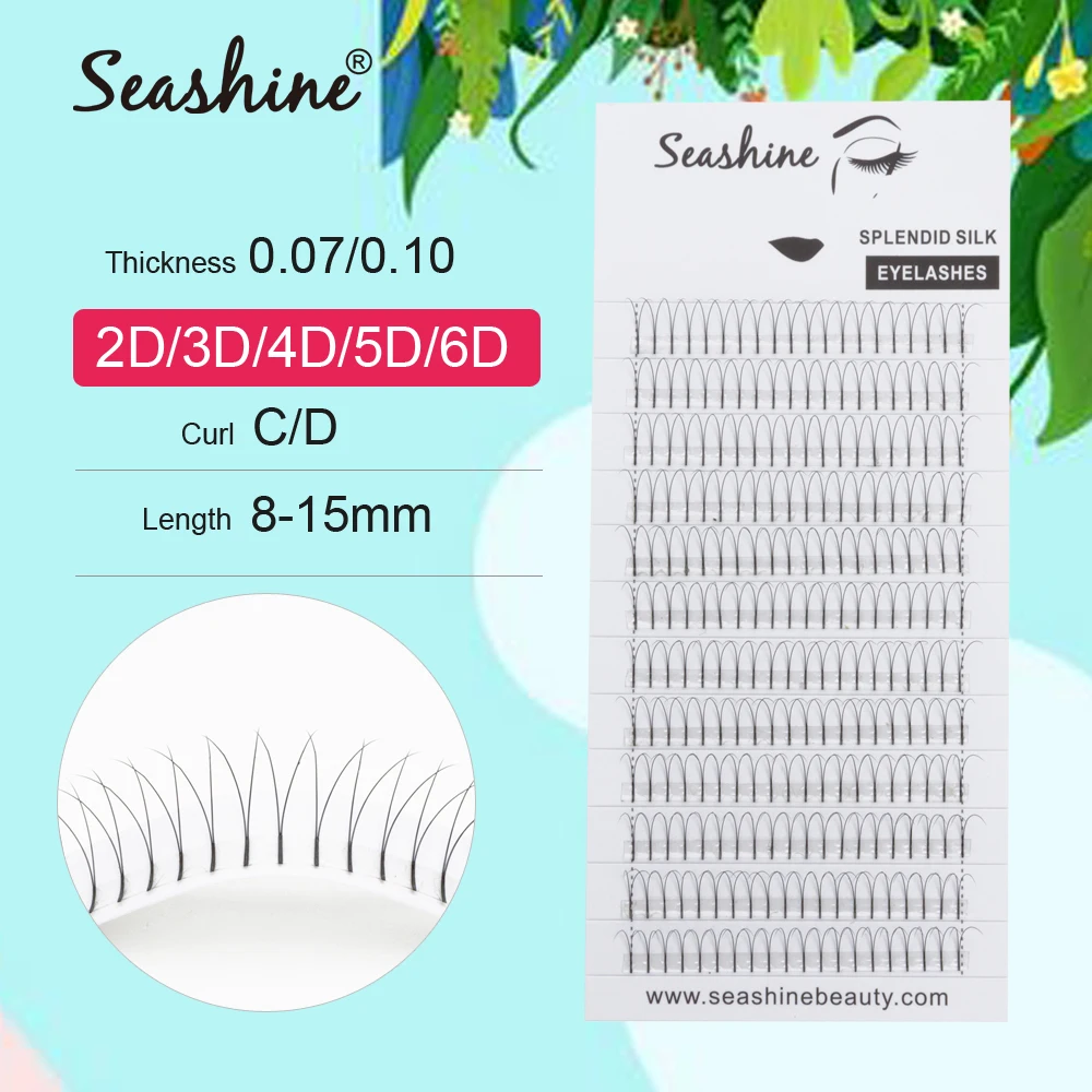Готовые объемные ресницы Seashine, ресницы для наращивания 2D/3D/4D/5D/6D, русский объем, макияж