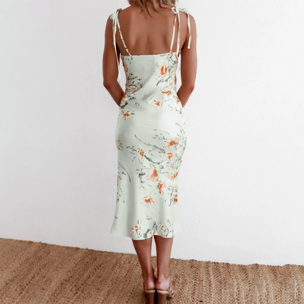

Summer Dress Womens Sexy Bodycon Dresses Sleeveless Backless Floral Print Long Dress Party Long Dress Female Vestidos 2020