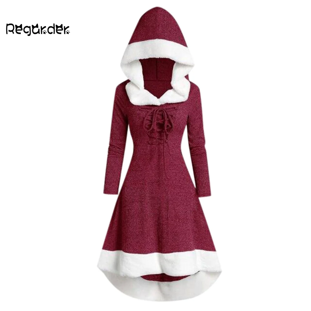 Женское зимнее рождественское платье для косплея модное лоскутное с длинным