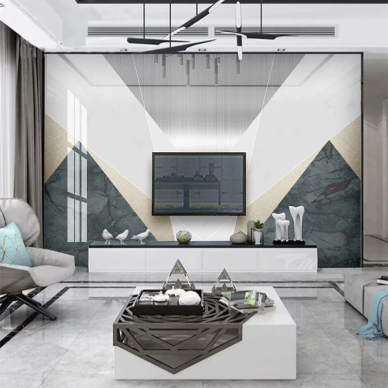 

Wallpaper Self Adhesive Custom Room Wall Mural Metal Geometric Abstract Wallpapers Home Decoration 3d