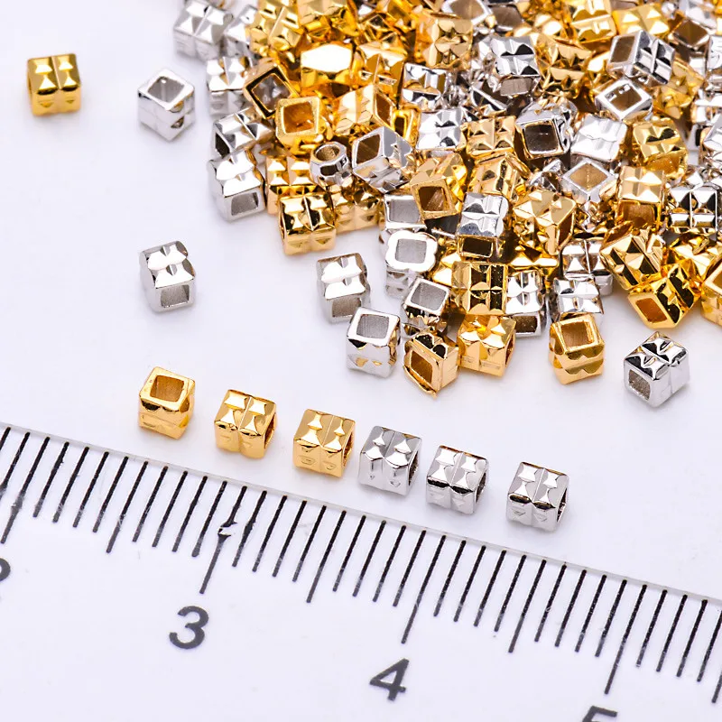 

High Quality 100PCS 3MM 18K Gold Plated beads round jewelry beads for bracelet&necklace making 18K Gold jewelry Findings