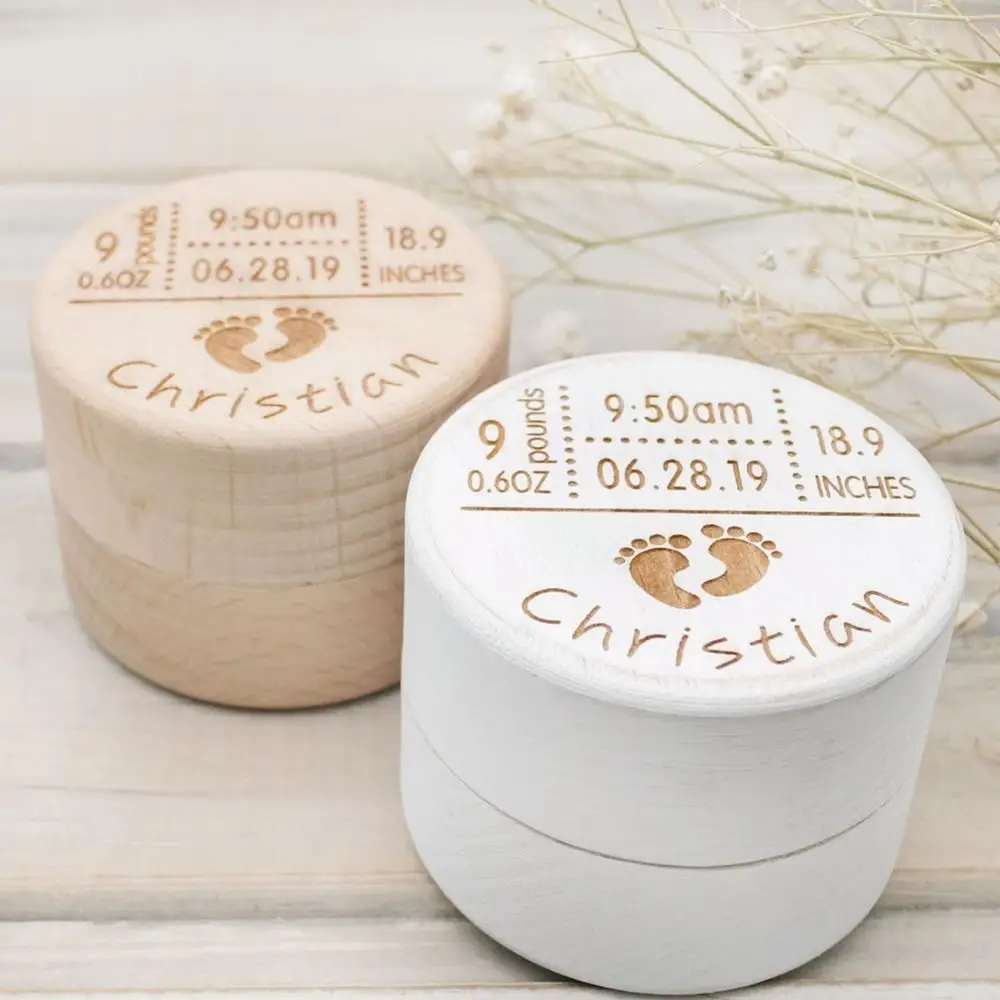 

Personalized Baby Milk Teeth Box Wooden Baby Kids Tooth Storage Box Children's Growth Memorial Gifts