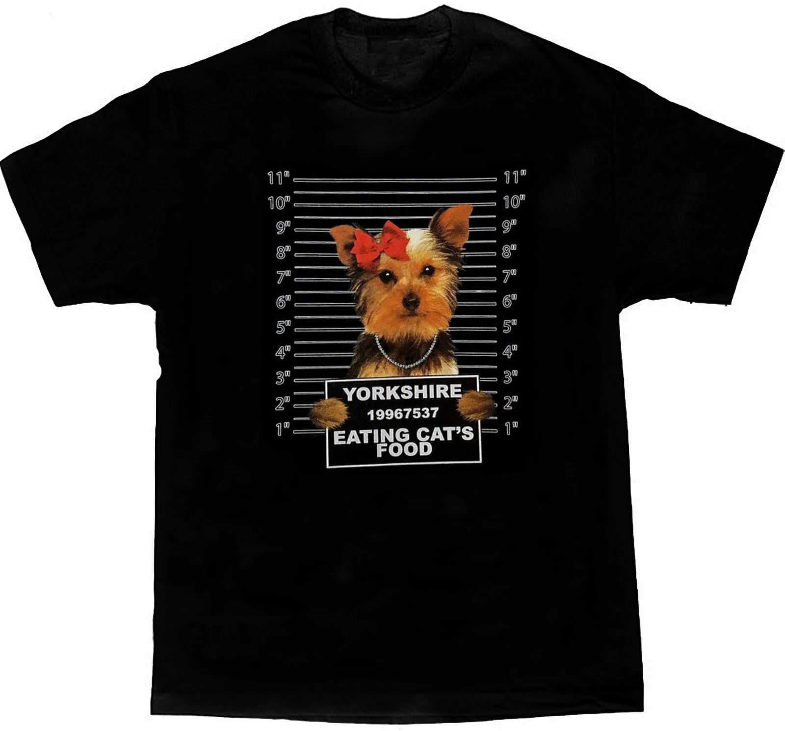 

Funny Dog Art Yorkshire Terrier Mug Shot Printed Mens T-Shirt. Summer Cotton Short Sleeve O-Neck Unisex T Shirt New S-3XL