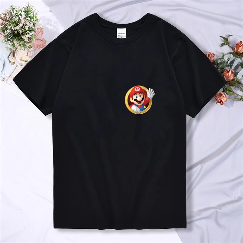 

2021 Mario Cartoon Game T-shirt Kids Hip Hop Short Sleeve TShirts Boys Girls Super Mario Tee Shirts Casual Basic Tops 3-12y
