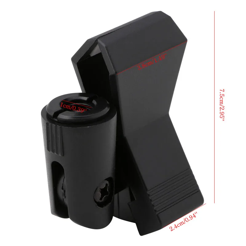 

Flexible Microphone Mic Stand Accessory Plastic Clamp Clip Holder Mount Black M2EC