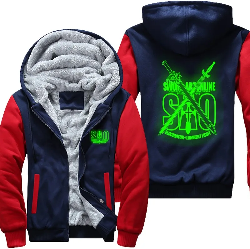 Новинка Высококачественная художественная онлайн-Толстовка светящееся пальто в