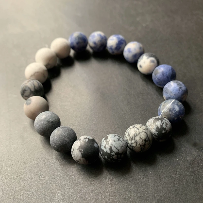 Матовые бусины камни галактика планета браслет натуральный камень для мужчин и