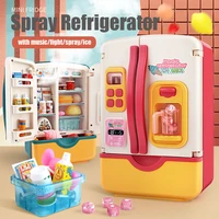 children pretend play toys simulation spray double refrigerator educational mini kitchen toys role playing toys kids