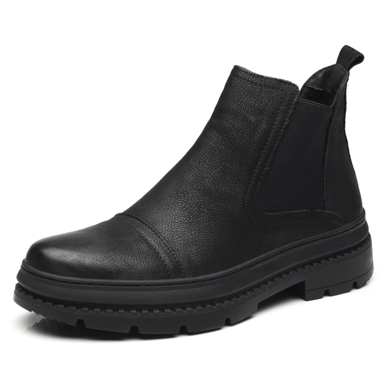 

Men Boots Autumn Winter Platform Snow Boots Non Slip Comfy Ankle Shoes Casual Man Chelsea Fashion Shoes Warm Plush Outdoor Boots