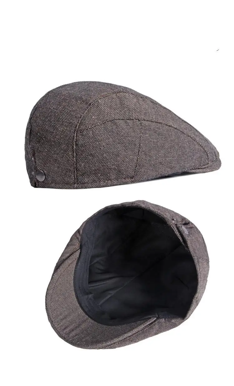 

Cotton Spring Summer Solid Color Newsboy Caps Flat Peaked Cap Men and Women Painter Beret Hats 46