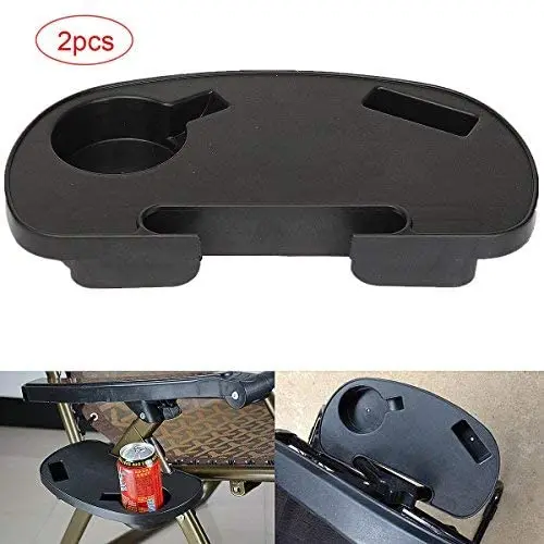

2pcs Clip On Side Table Tray Cup Holder Zero Gravity Chair Table/Tray Cup/Drink Holder Folding Beach Chair Clip On Side Table