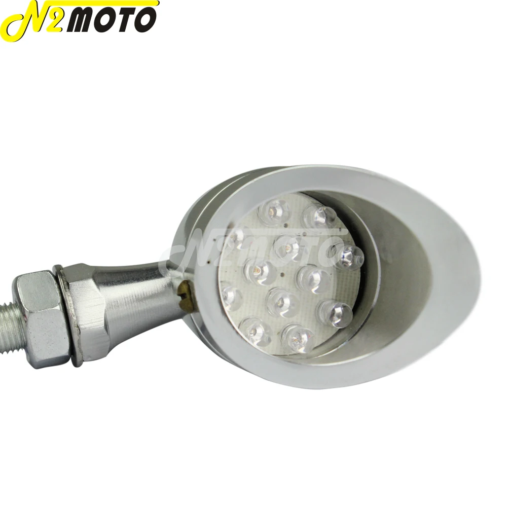 Мотоцикл 12 в светодиодный хромированный ЧПУ пуля Янтарный указатель поворота