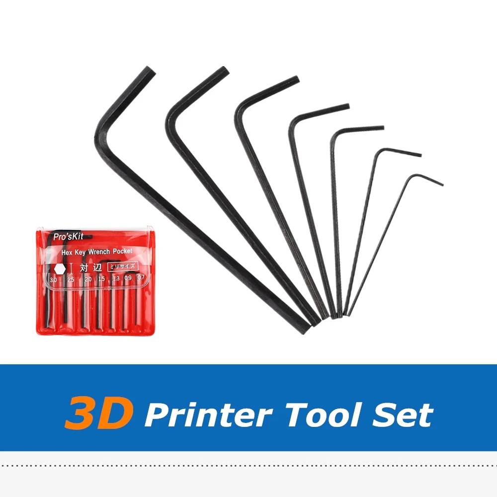 7pcs Mini Hex Key Wrench Hexwrench 0.7mm/0.9mm/1.3mm/1.5mm/2mm/2.5mm/3mm 3D Printer Parts Tool Set | Компьютеры и офис