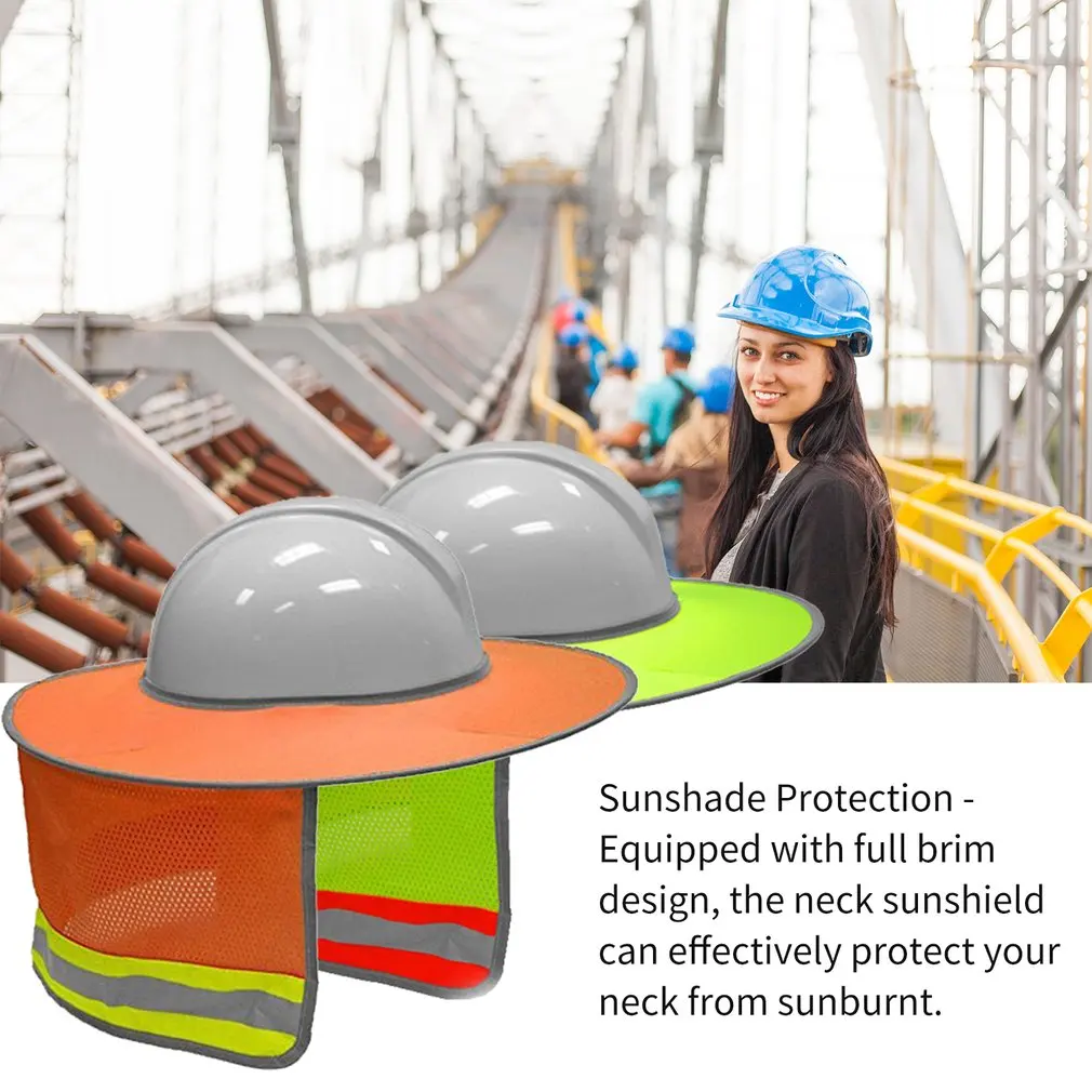 

2019 NEW Hard Hat Sun Shade Neck Shield Sun Protection With Reflective Strip and High Visable Mesh Design For Hardhats/Helmet