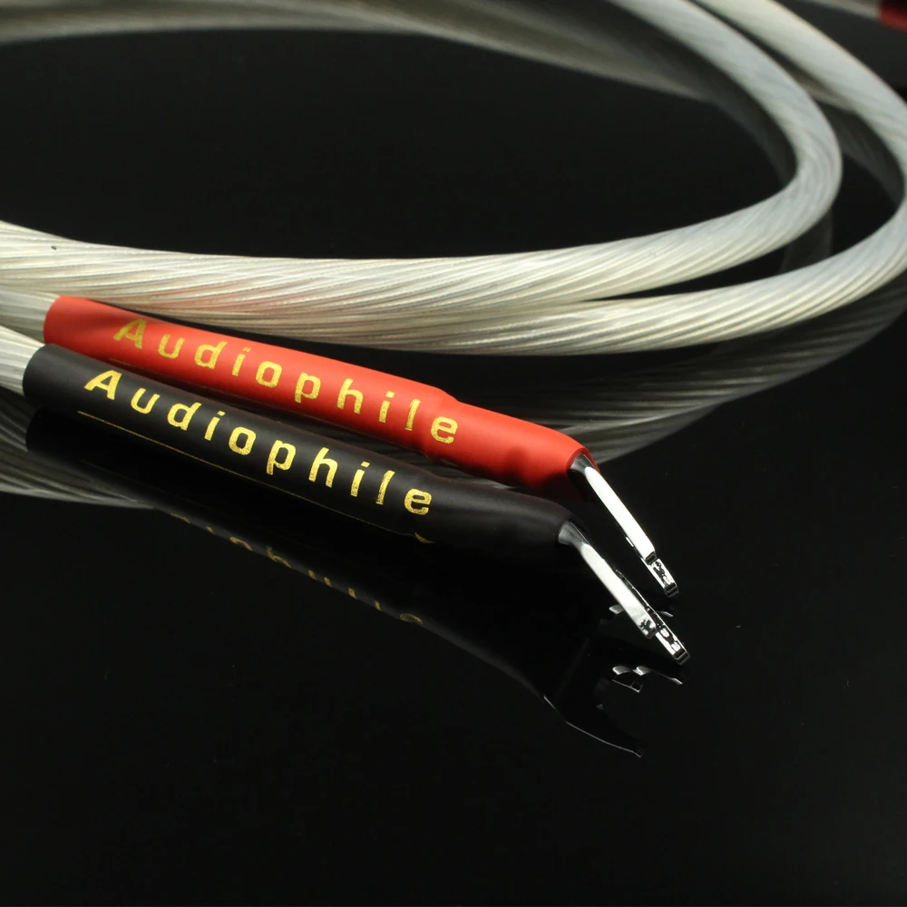 Пара 5NOCC Silver Core Audio Hifi Акустический кабель с серебристым банановым штекером или
