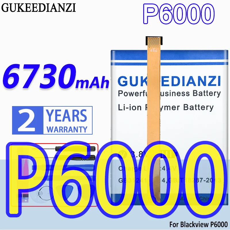 

GUKEEDIANZI High Capacity Battery P6000 6730mAh For Blackview P6000 Mobile Phone Bateria