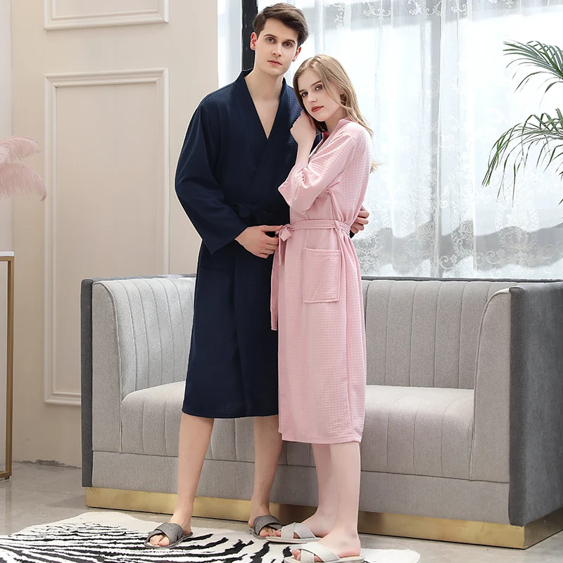 Летний банный халат сексуальный Ночной женский мужской Халат размера плюс