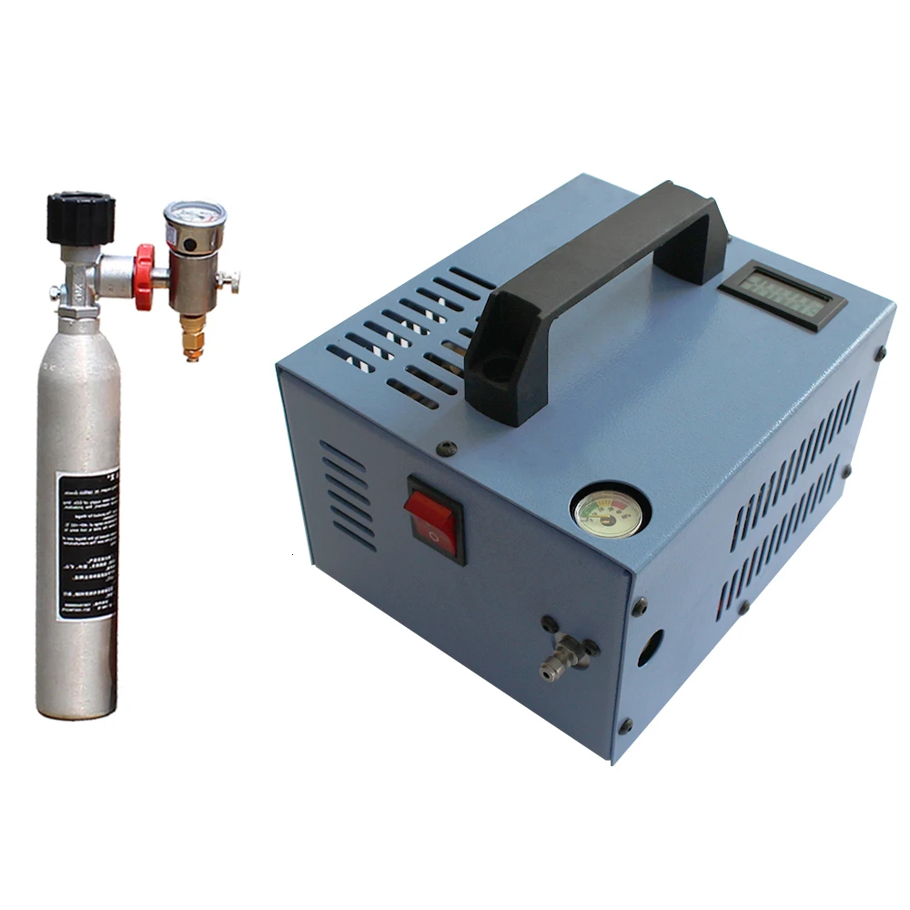 12V 4500psi 300bar 30mpa PCP Air Automobile Compressor Mini PCP Pump Including 220V Transformer Vehicle High Pressure 12 V