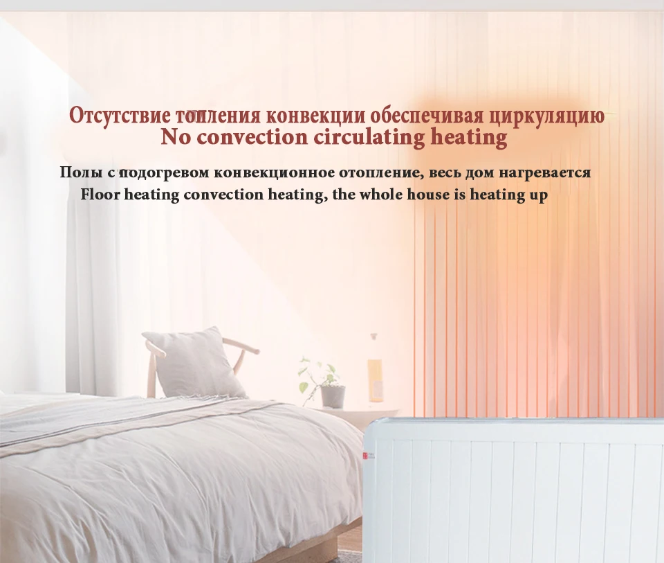 Конвектор Электрический обогреватель, умная версия,обогреватель для дома электрическая быстрый конвекторный вентилятор для камина, настенный утеплитель, бесшумный