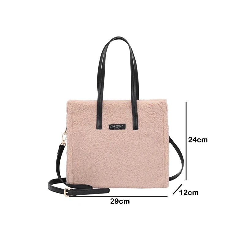 

Fashion Small PU Leather Shoulder Crossbody Bags for Women 2020 Winter Trending Sheep Hair Leather Handbag Luxury Tote Bag