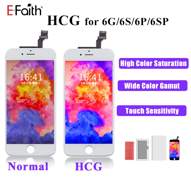 5 шт./лот EFaith Новый ЖК дисплей HCG для iPhone 6 6G 6S 6P 6SP Plus с высокой насыщенностью цвета