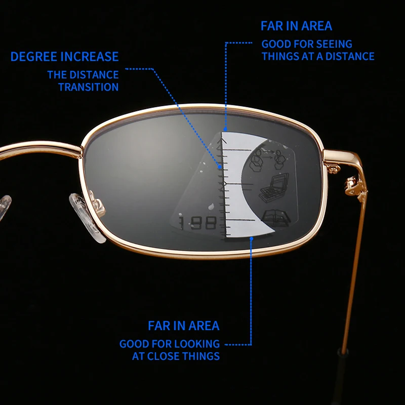 Металлические прогрессивные многофокальные очки для чтения VCKA бифокальные