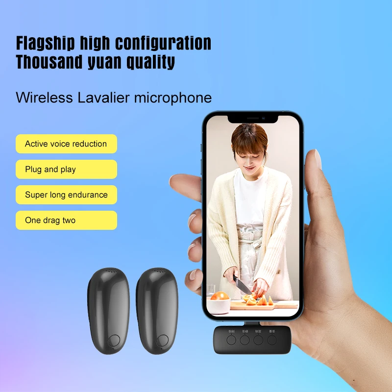 

Mini Wireless Lavalier Microphone Recording With Charging Compartment Youtube Live Record Video Reduce Noise For IPhone Android