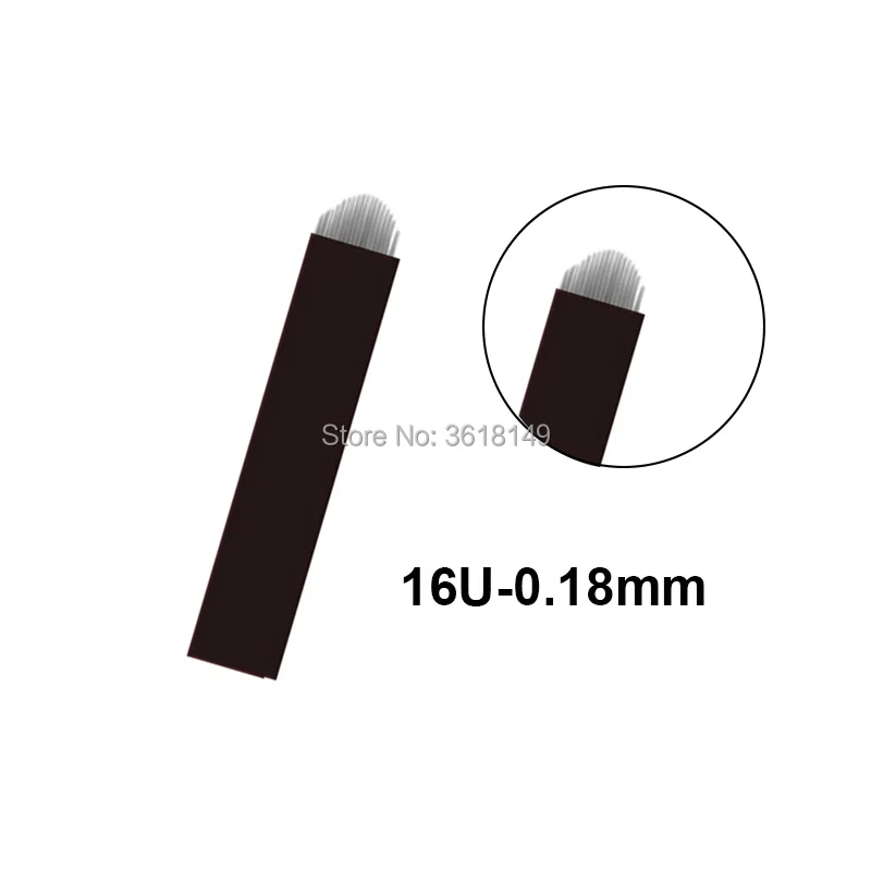 16U 50 шт. Lamina Tebori U 18 микроблейдинг Pin 0,18 мм иглы для татуажа 12 14 12U 16 Перманентный макияж бровей вышивка лезвия ручка - Габаритные размеры: 16U