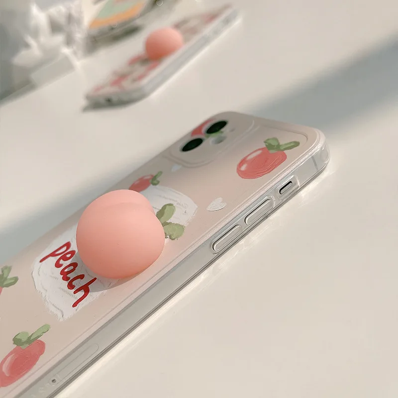

Stereo peach kneading music decompression for 11pro Max Apple iPhone 12 silicone XS mobile phone case 8plus iphone xr case