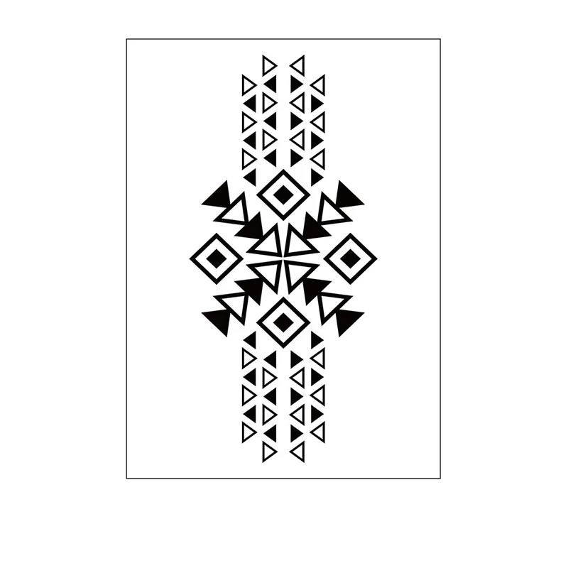 Временные татуировки стикер Тотем Звезда Крест Треугольник геометрический узор