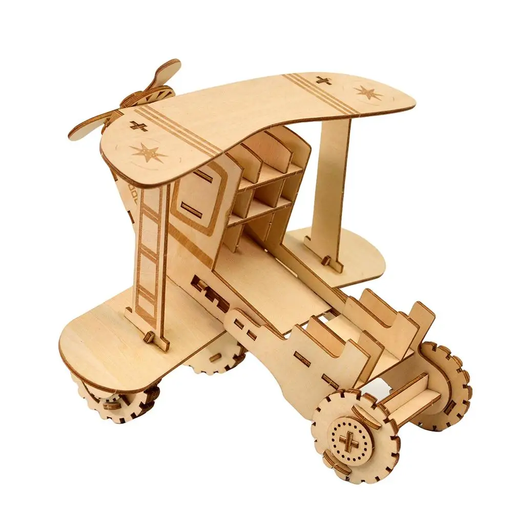 

Wooden Puzzles DIY Assembly 3D Plane Car Model Education Kid Toy Table Decor
