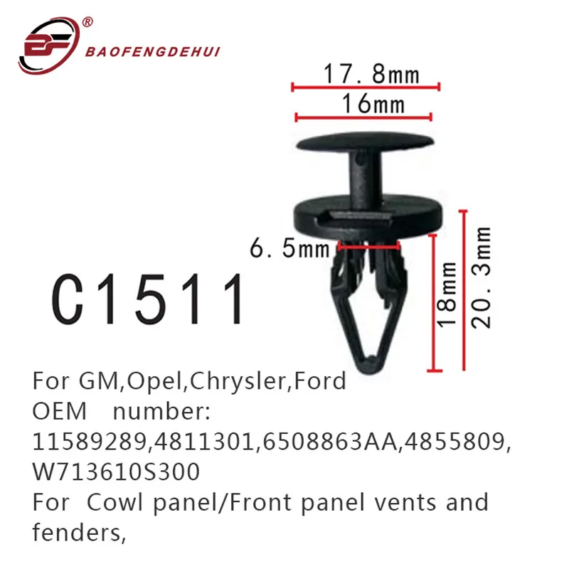 Car Front Panel Vents And Fenders Clips Screws For GM Opel Chrysler Ford 11589289 4811301 6508863AA 4855809 W713610S300 | Автомобили и