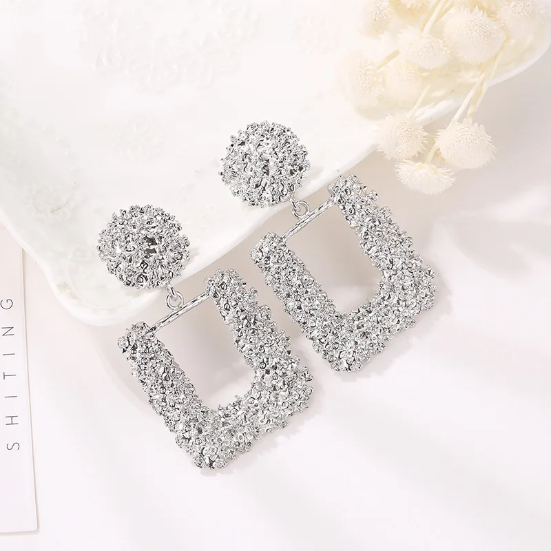 Женские винтажные серьги клипсы большие геометрические современные ювелирные