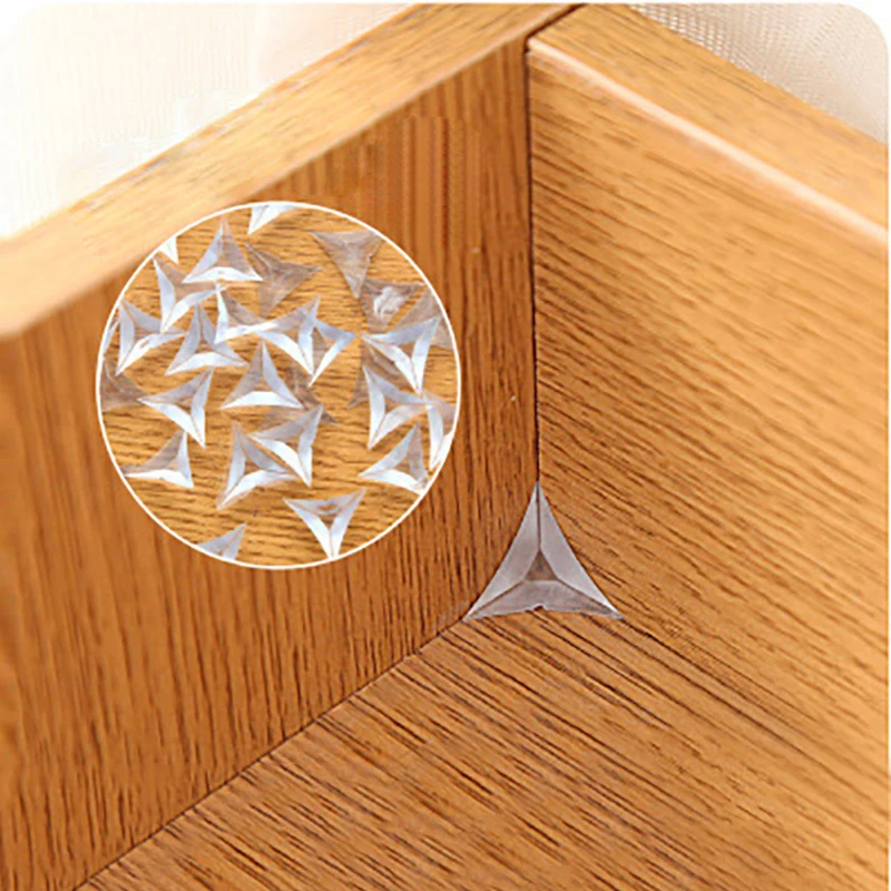 

50pcs PVC Transparent Crystal Scratch Angle Dust-Proof Corner Wardrobe Dust-Proof Cabinet Dead Corner Particles Cleaning Tool