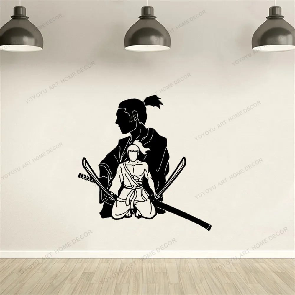 

Vinyl Wall Decal Samurai Oriental Martial Arts Japanese Warrior Sword Stickers Mural Living Room Decoration Art CX831
