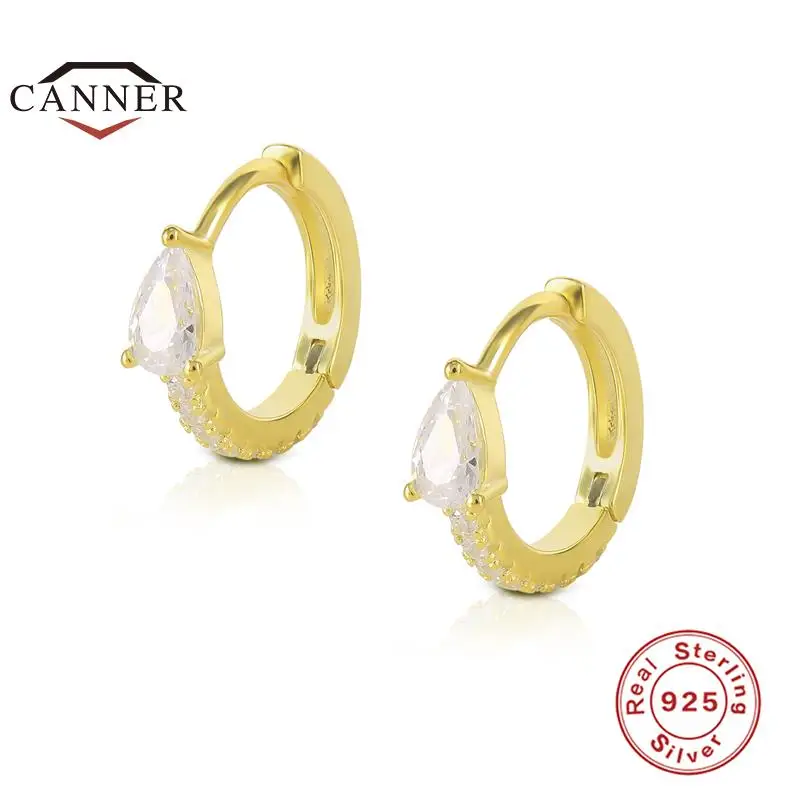 

CANNER 925 Sterling Silver Huggies Hoop Earrings for Women Tiny Rings Cartilage Pearl Cross Piercing Circle Men Hoops Jewelry