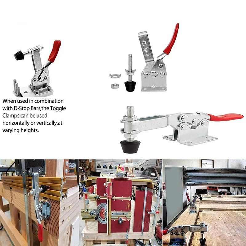 

New 5 Pcs Toggle Clamp GH-201-B Adjustable Anti Slip Quick Release Tool 90KG Holding Capacity for Machine Operation Welding